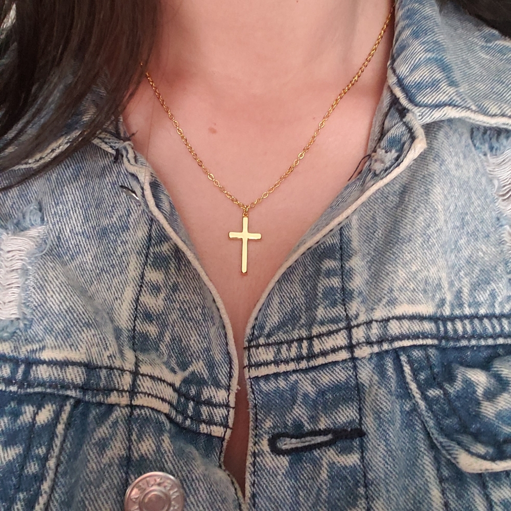 Gold cross necklace